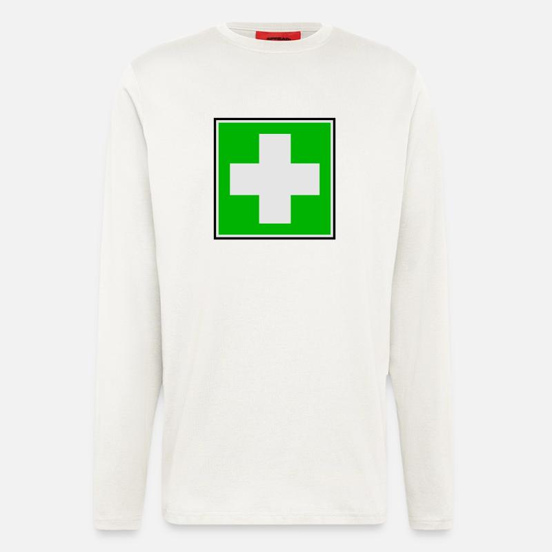 Erste-Hilfe-Kreuz - Langarmshirt - made by SPREAD  - OFF WHITE