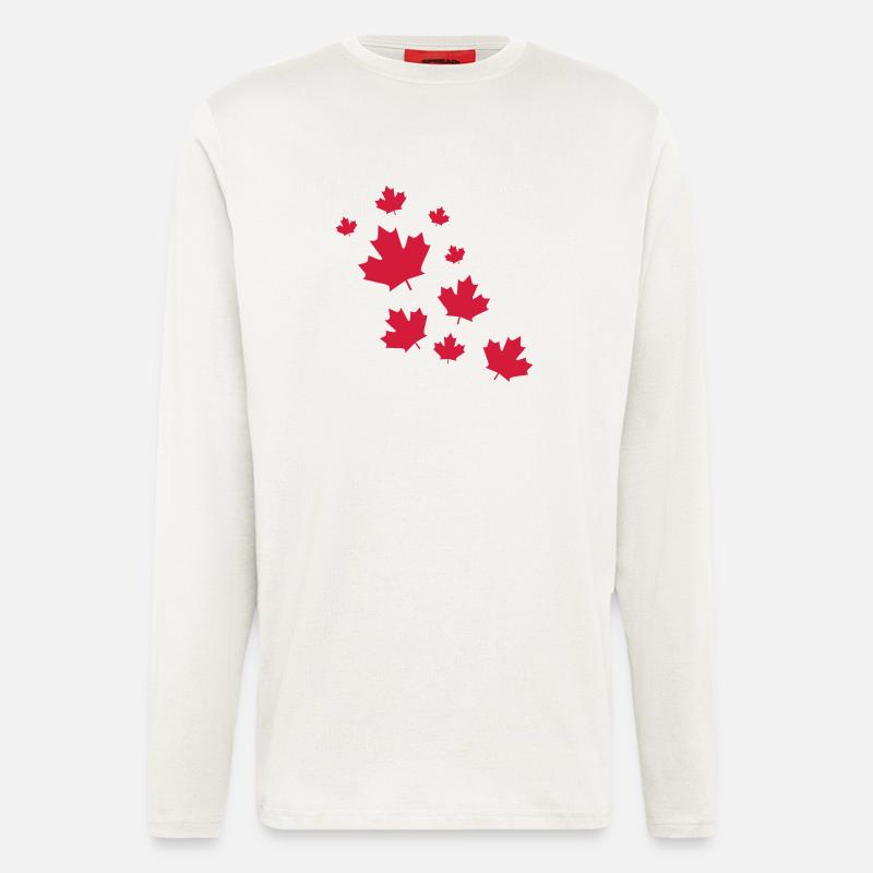 Canada Maple Leave Rain - Langarmshirt - made by SPREAD  - OFF WHITE
