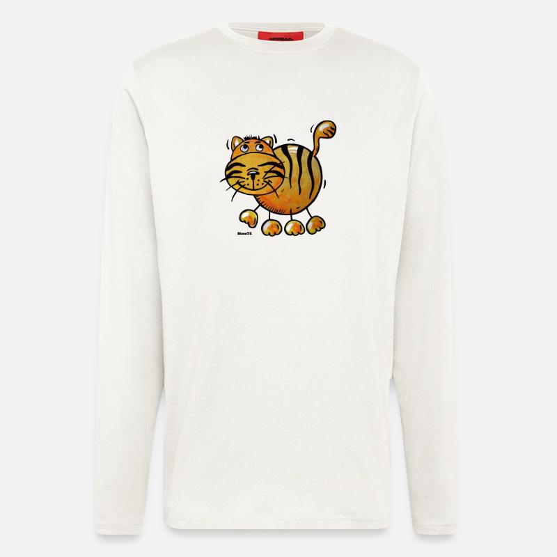 Tigerkatze Toni - Langarmshirt - made by SPREAD  - OFF WHITE