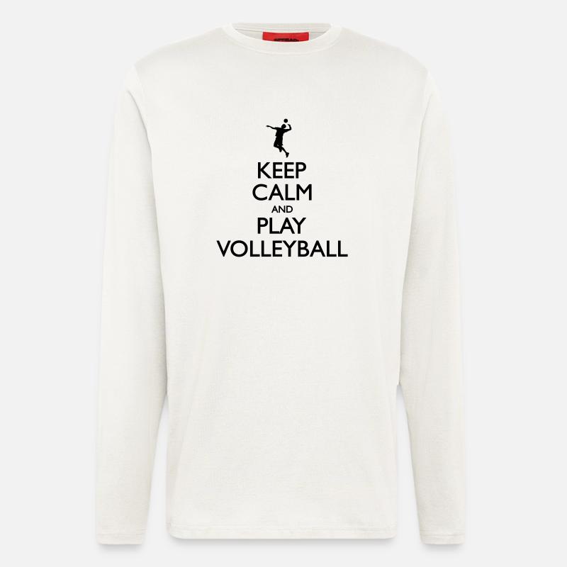 Keep Calm play Volleyball - Langarmshirt - made by SPREAD  - OFF WHITE