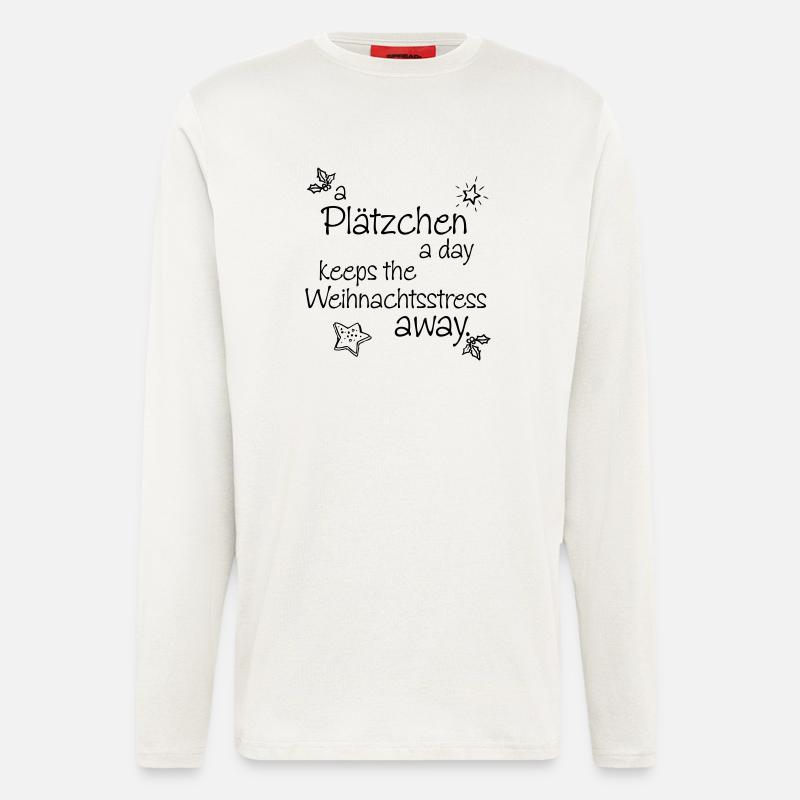 Plätzchen Weihnachtsstreß - Langarmshirt - made by SPREAD  - OFF WHITE