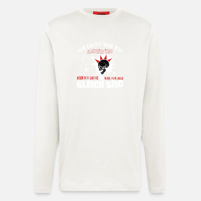 Punk - Ich lache - Langarmshirt - made by SPREAD - OFF WHITE