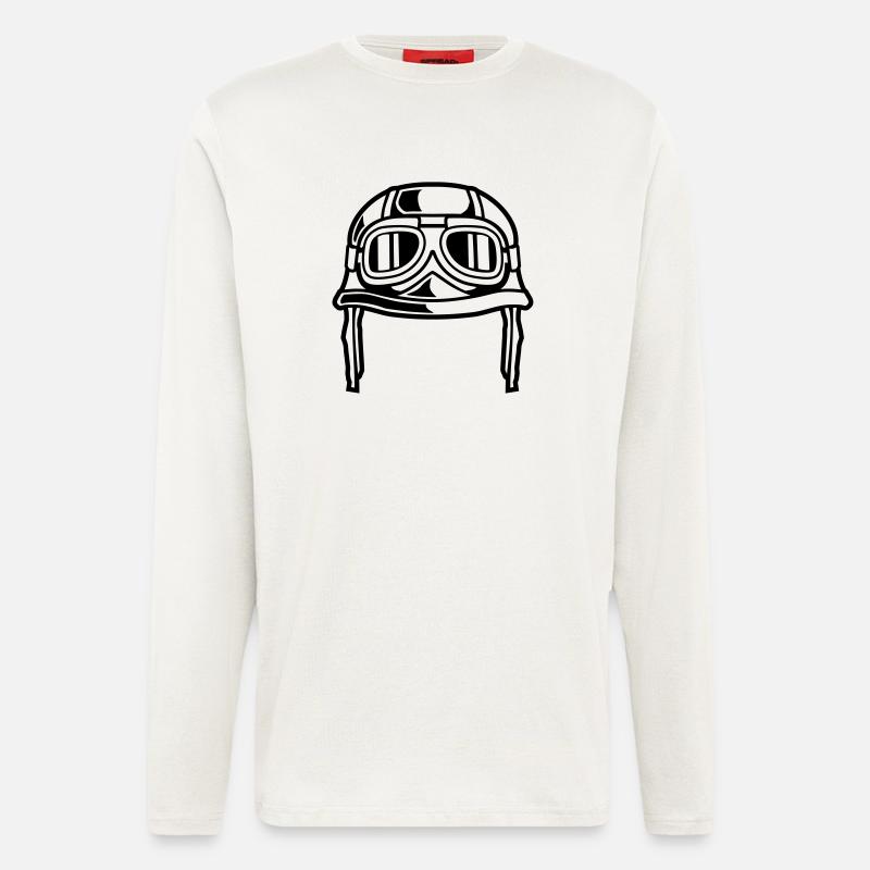 Motorrad Helm - Langarmshirt - made by SPREAD  - OFF WHITE