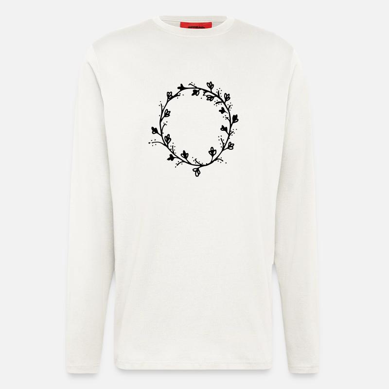 Blüten,blattkranz, - Langarmshirt - made by SPREAD  - OFF WHITE