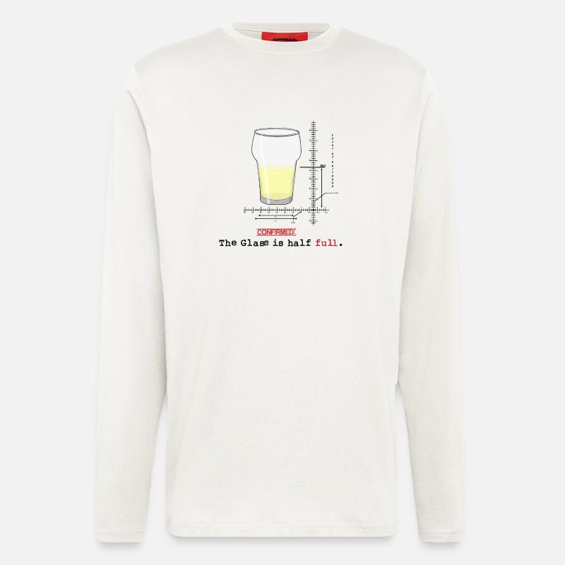 Glass is half full - Langarmshirt - made by SPREAD  - OFF WHITE