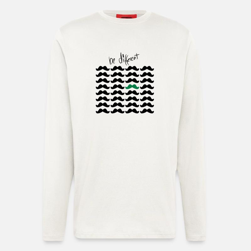 Mustache Moustache "be different" 2c - Langarmshirt - made by SPREAD  - OFF WHITE
