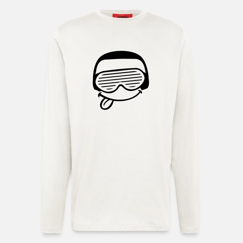 Funky DJ Face - Langarmshirt - made by SPREAD  - OFF WHITE