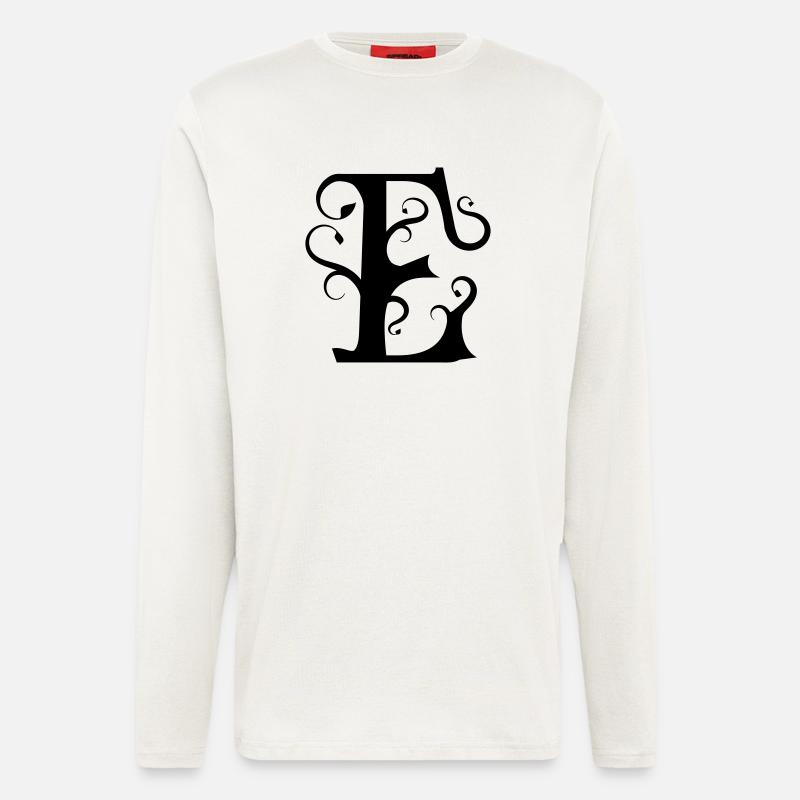 Monogramm Letter E - Langarmshirt - made by SPREAD  - OFF WHITE