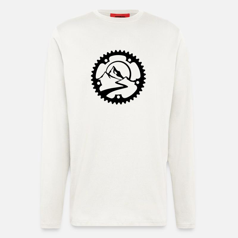 fahrradkranz_mit_landschaft - Langarmshirt - made by SPREAD  - OFF WHITE