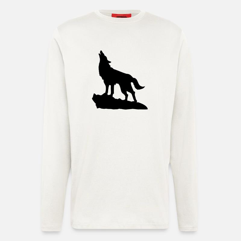Wolf Howling - Langarmshirt - made by SPREAD  - OFF WHITE