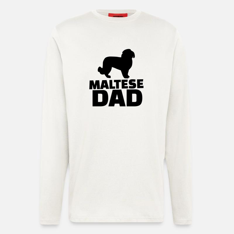 Maltese Dad - Manches longues bio décontracté fabriqué en UE - OFF WHITE