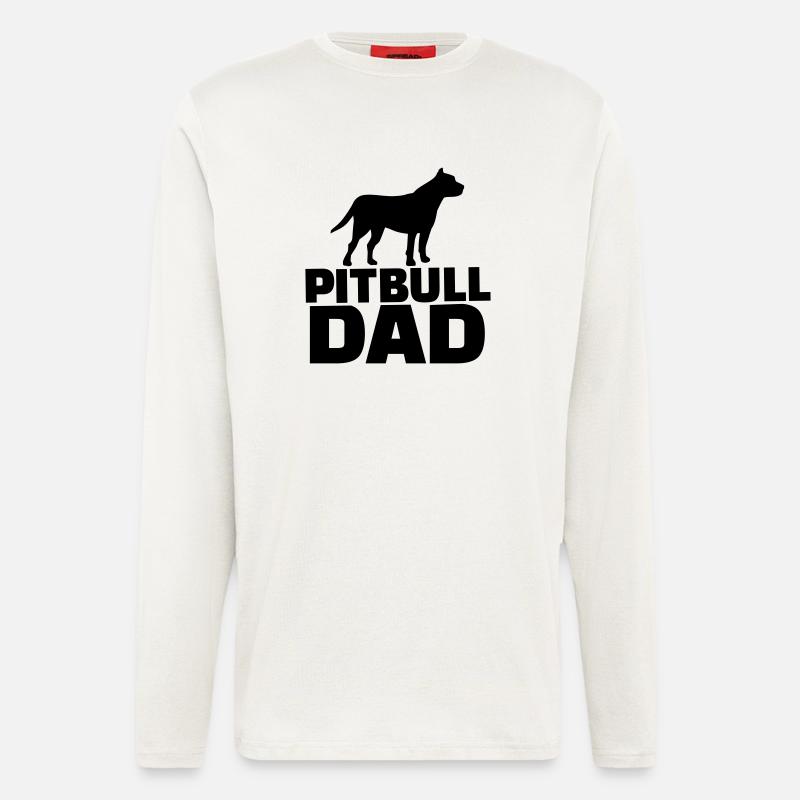 Pitbull Dad - Manches longues bio décontracté fabriqué en UE - OFF WHITE