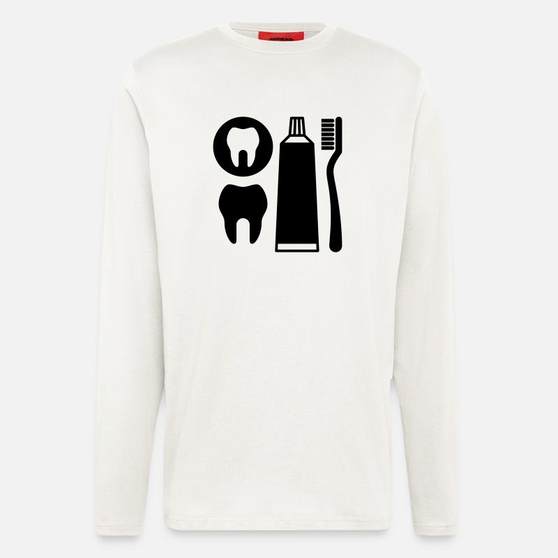 Zahnpflege - Langarmshirt - made by SPREAD  - OFF WHITE
