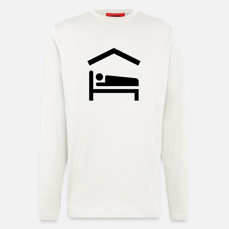 Bed, Backpacker, House, Haus, Herberge - Langarmshirt - made by SPREAD  - OFF WHITE