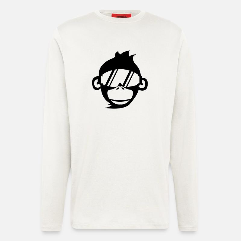 affe_skibrille_01 - Langarmshirt - made by SPREAD  - OFF WHITE