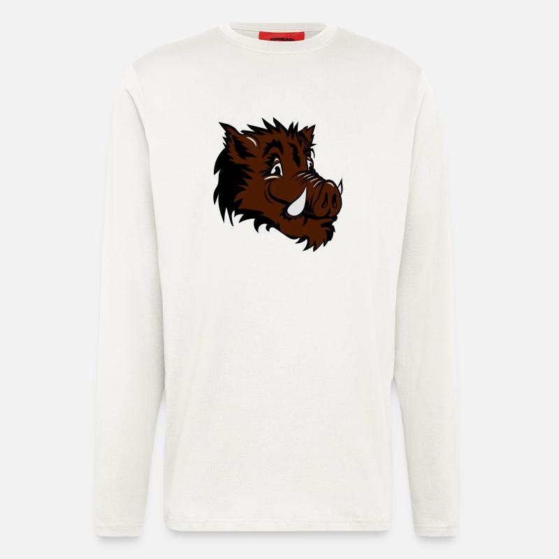 Wild boar head funny - Longsleeve - made by SPREAD  - OFF WHITE