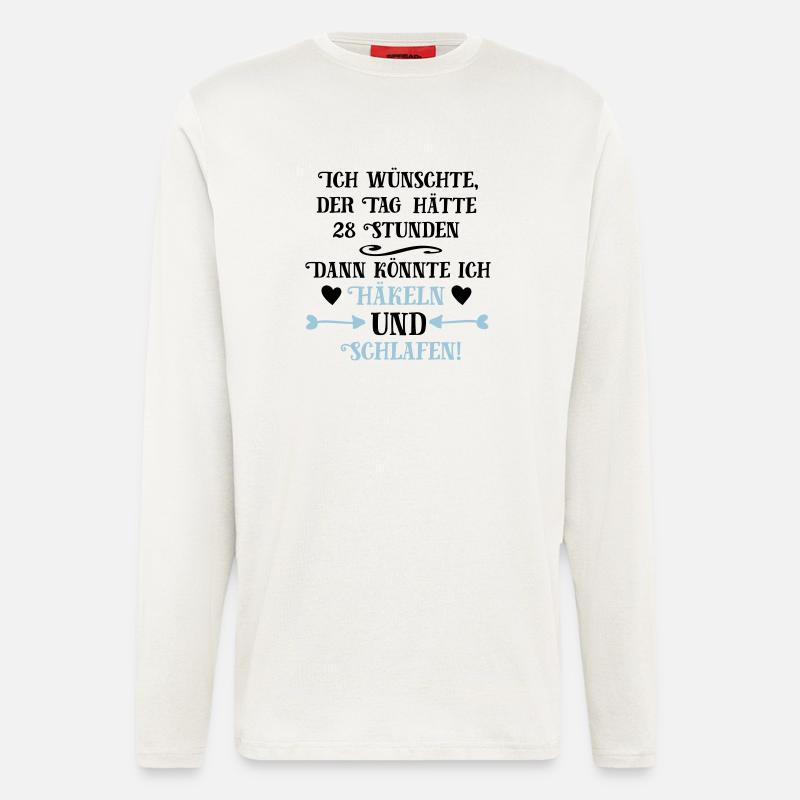 Häkeln und Schlafen Geschenk - Langarmshirt - made by SPREAD  - OFF WHITE