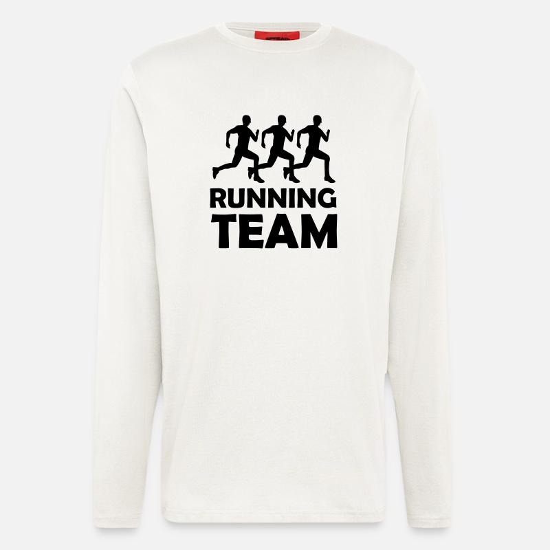 running_team_01 - Manches longues bio décontracté fabriqué en UE - OFF WHITE