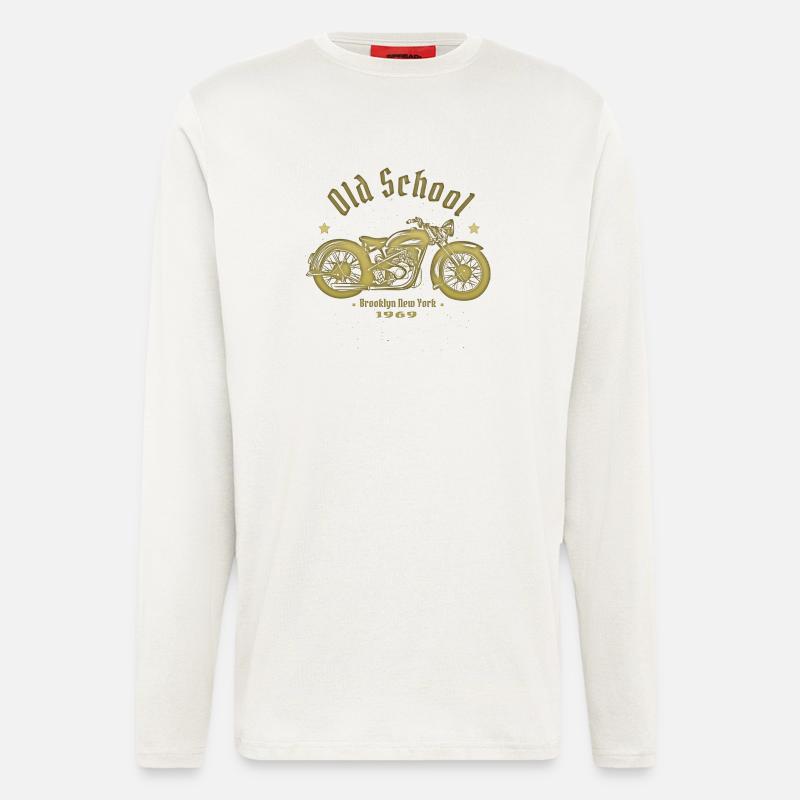Old School Biker 1969 - Langarmshirt - made by SPREAD  - OFF WHITE