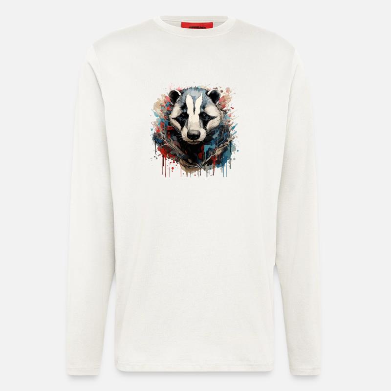 Graffiti Hunter: Vibrationen des amerikanischen Dachses - Langarmshirt - made by SPREAD  - OFF WHITE