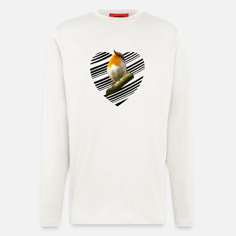 Robin Erithacus rubecula - Longsleeve - made by SPREAD  - OFF WHITE