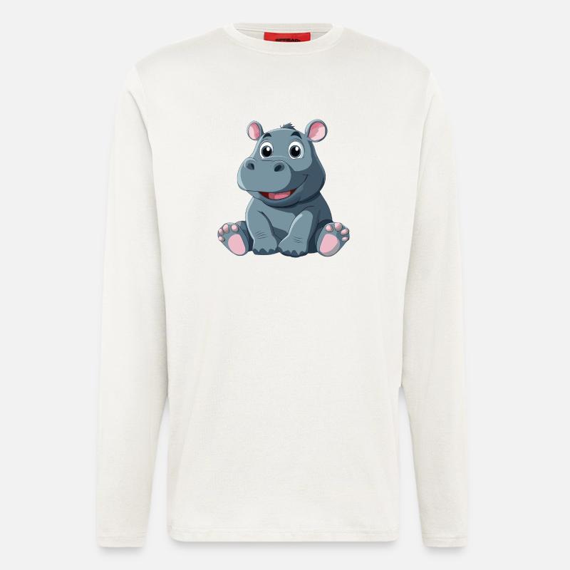 Nilpferd - Langarmshirt - made by SPREAD  - OFF WHITE