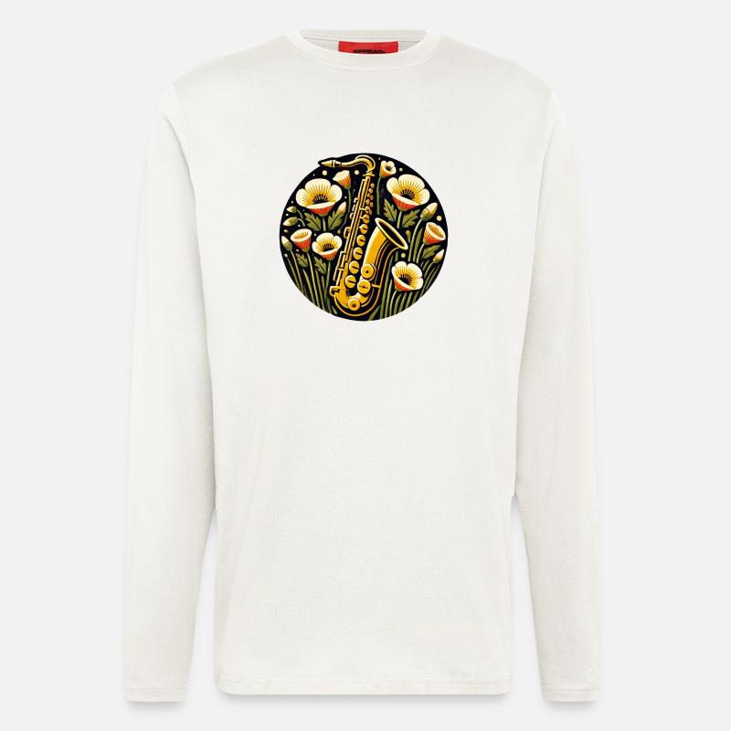 Saxophon - Langarmshirt - made by SPREAD  - OFF WHITE