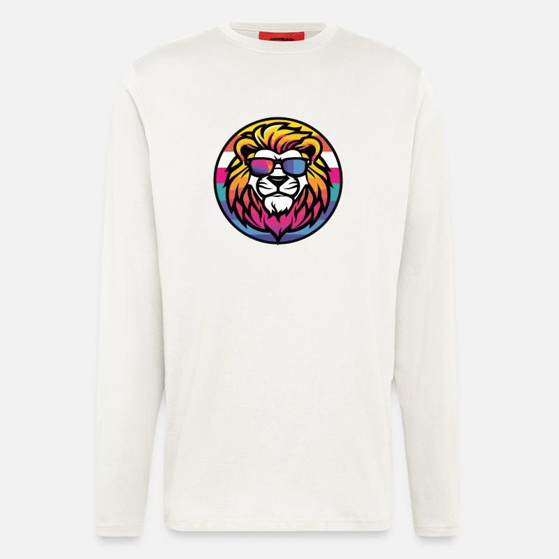 Löwe Comic Cool - Langarmshirt - made by SPREAD  - OFF WHITE