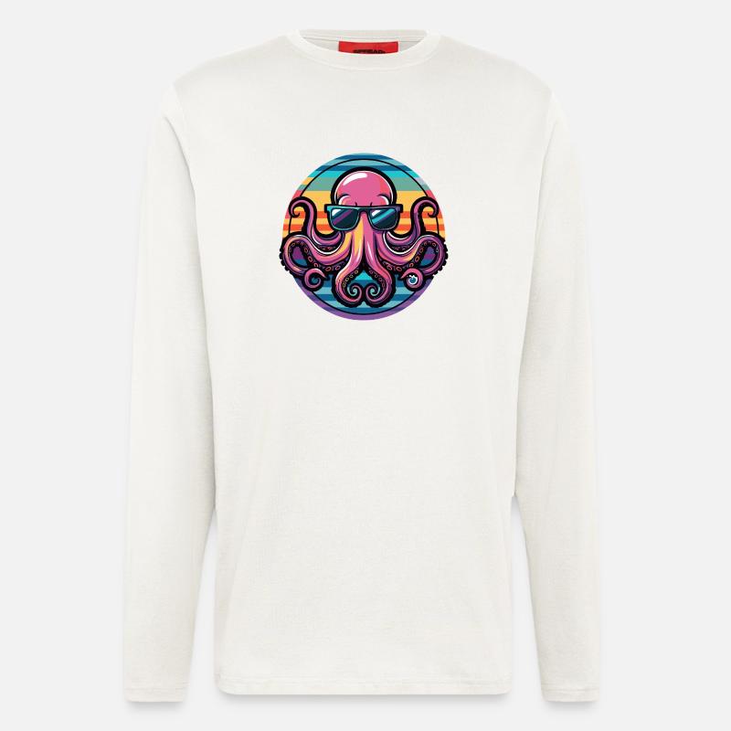 Oktopus Cool Comic - Langarmshirt - made by SPREAD  - OFF WHITE