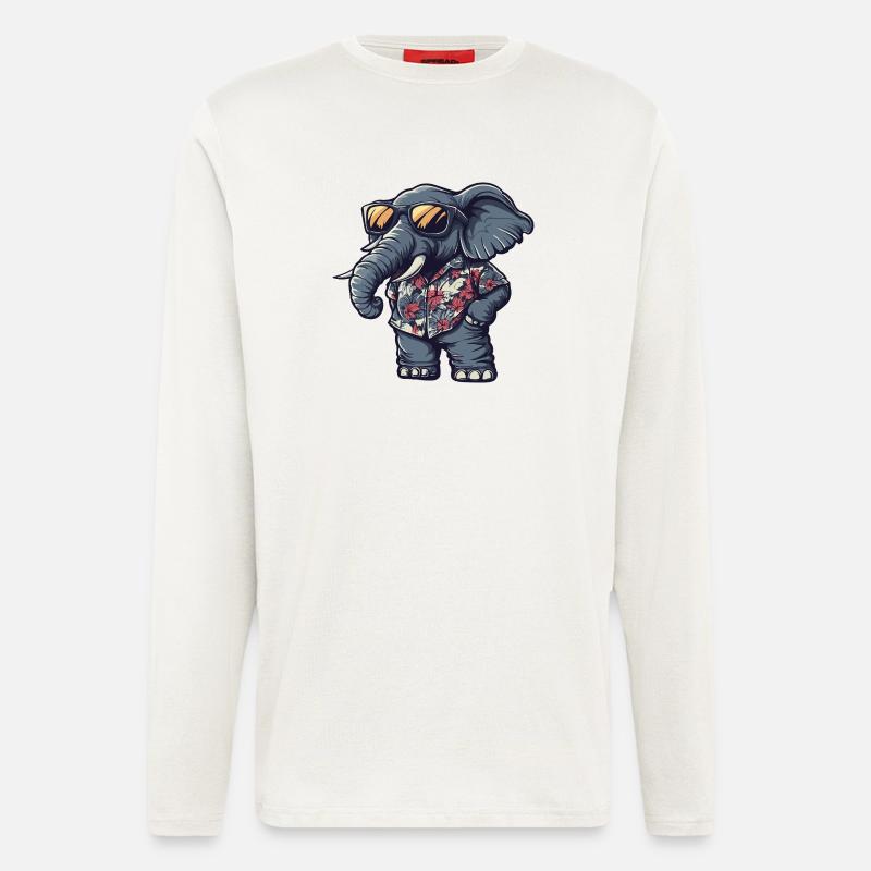 Mammut Comic Urlaub - Langarmshirt - made by SPREAD  - OFF WHITE