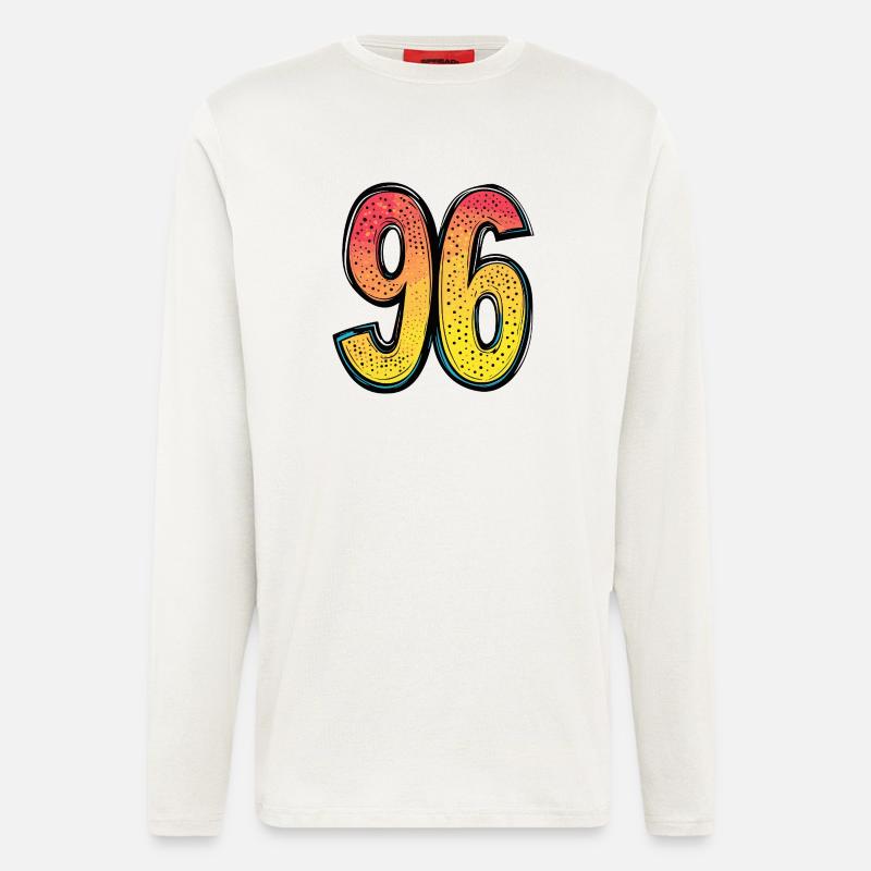 96 Zahl Comic - Langarmshirt - made by SPREAD  - OFF WHITE