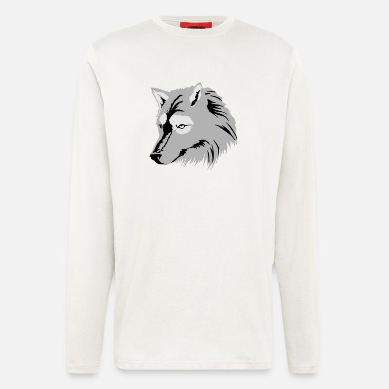 Wolf (3c) - Langarmshirt - made by SPREAD  - OFF WHITE
