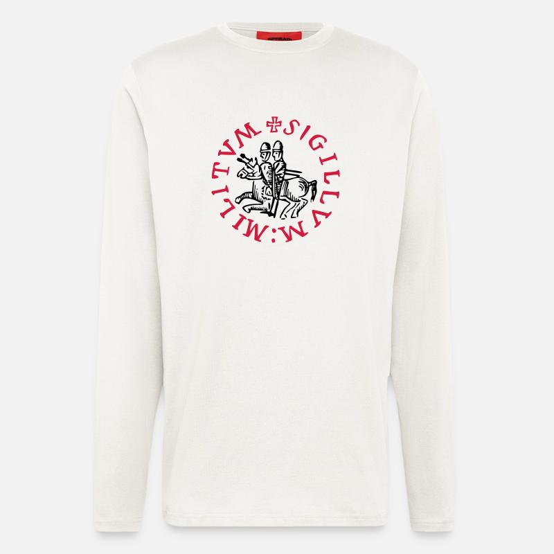 templars knights symbol - Langarmshirt - made by SPREAD  - OFF WHITE