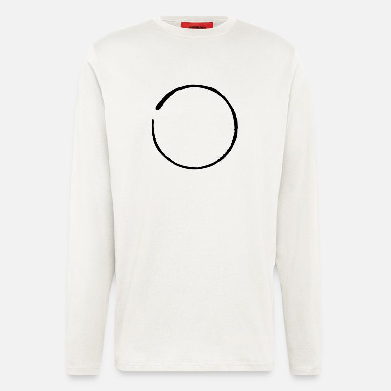 Zen, le bouddhisme, le cercle, la méditation, - Manches longues bio décontracté fabriqué en UE - OFF WHITE