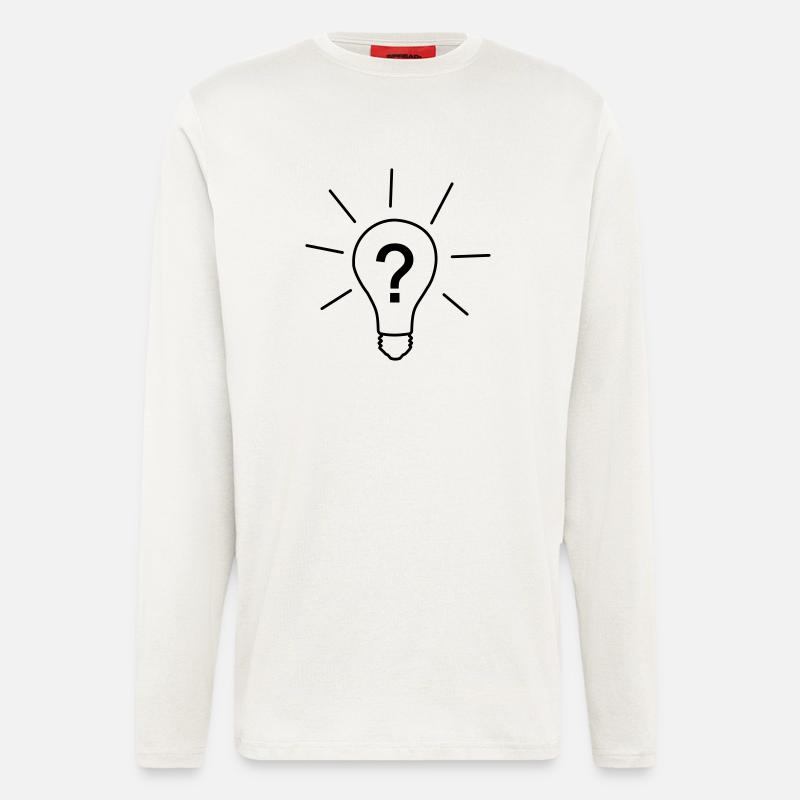 Glühbirne mit Fragezeiche - Langarmshirt - made by SPREAD  - OFF WHITE