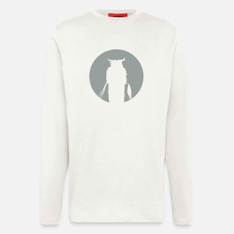 Mond mit Krampus Silhouette - Langarmshirt - made by SPREAD  - OFF WHITE