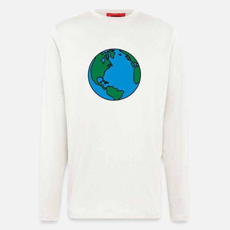 planet_erde_3c - Langarmshirt - made by SPREAD  - OFF WHITE