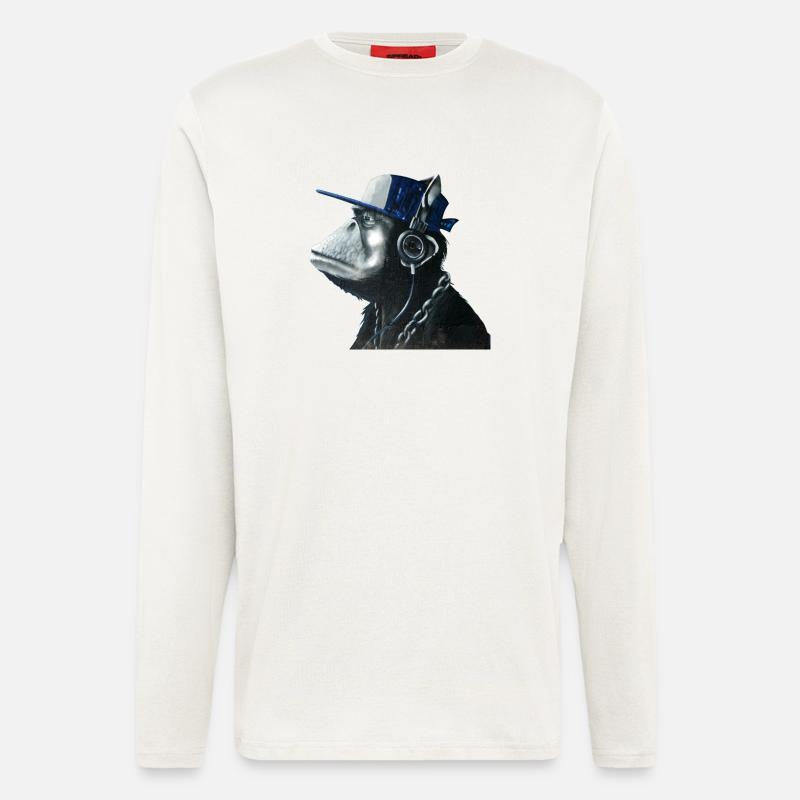 Affe Graffiti von Custom - Langarmshirt - made by SPREAD  - OFF WHITE