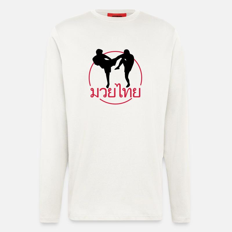 THAI BOXING FIGHTER - Langarmshirt - made by SPREAD  - OFF WHITE