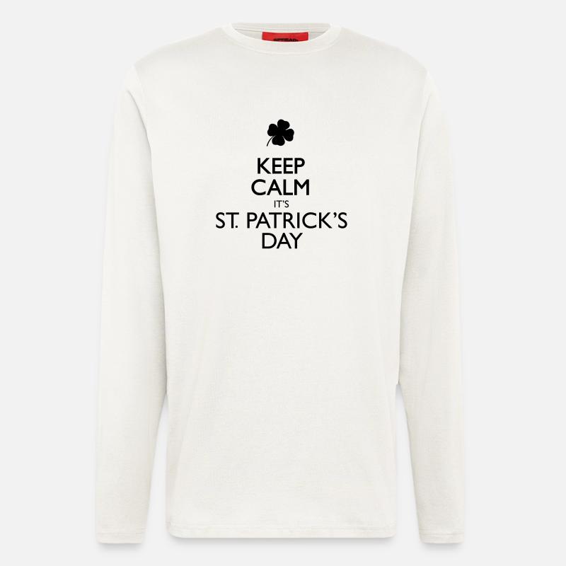 It's St. Patricks Day - Manches longues bio décontracté fabriqué en UE - OFF WHITE