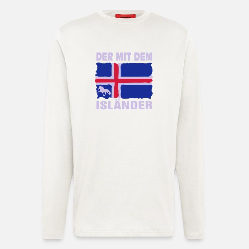 Der mit dem Isländer - Langarmshirt - made by SPREAD  - OFF WHITE