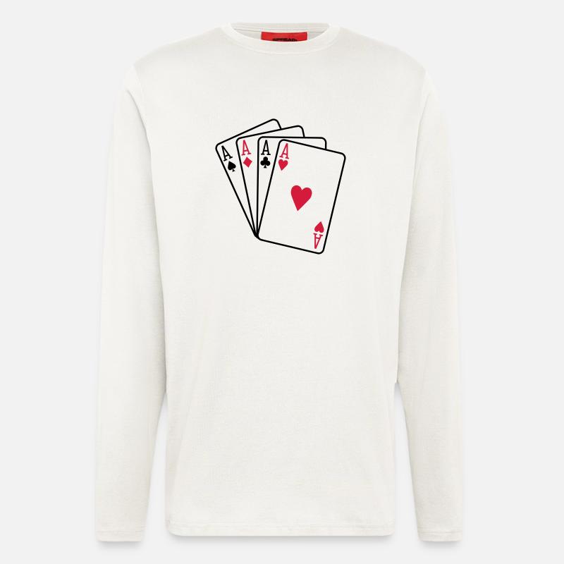 Poker - Manches longues bio décontracté fabriqué en UE - OFF WHITE