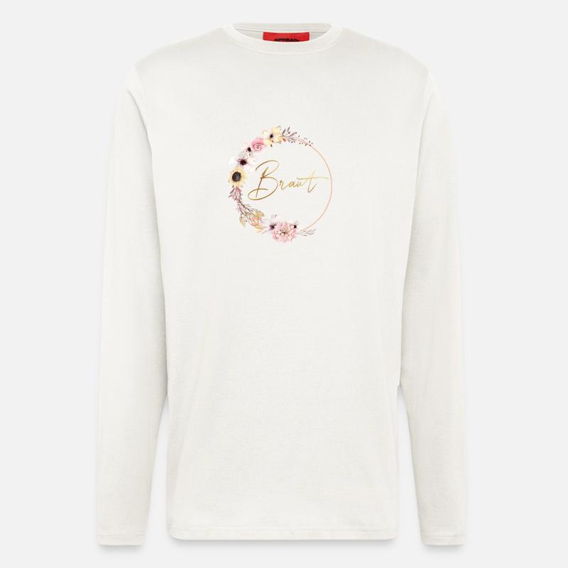peachy_wreath_braut - Langarmshirt - made by SPREAD  - OFF WHITE