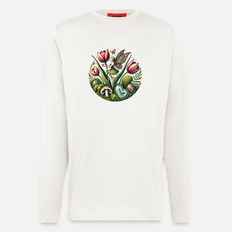 Frühling Tulpen Fee - Langarmshirt - made by SPREAD  - OFF WHITE