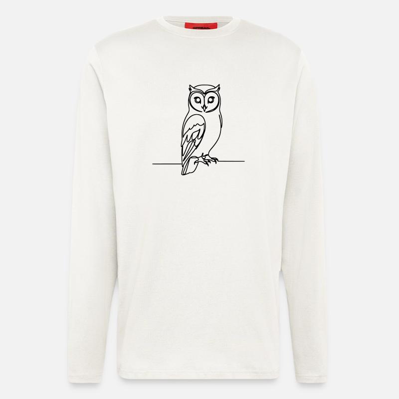 Eule Einzeilig - Langarmshirt - made by SPREAD  - OFF WHITE
