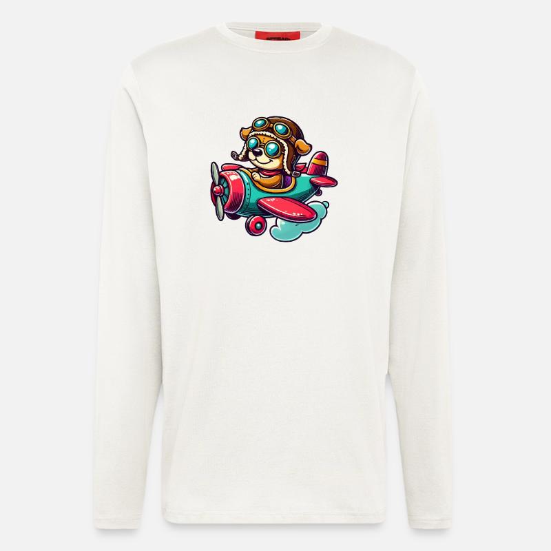 Hund Pilot - Langarmshirt - made by SPREAD  - OFF WHITE