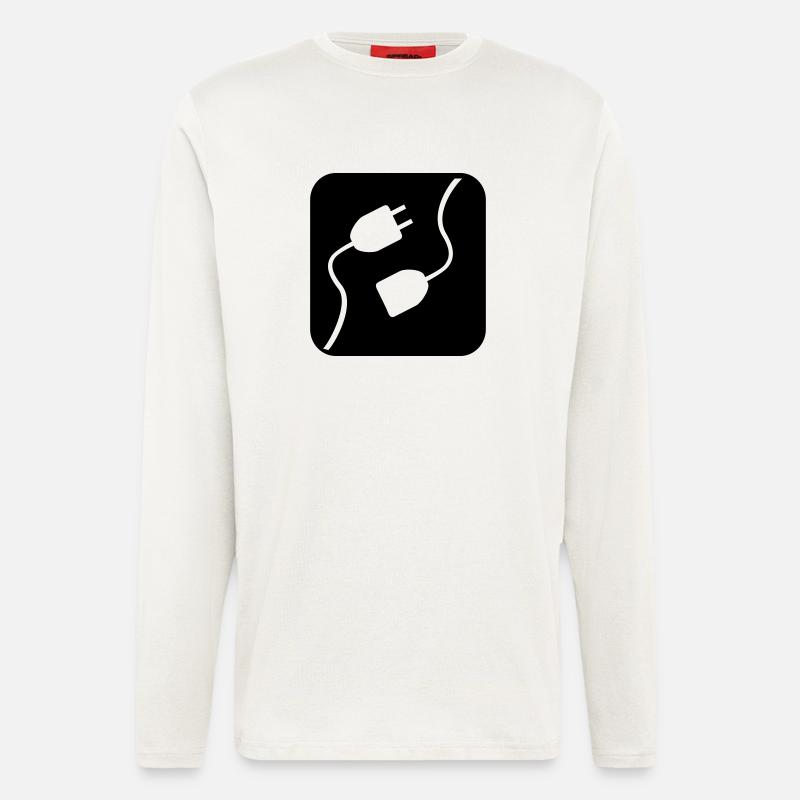 Strom,Elektrizität,Stromkabel,Stecker - Langarmshirt - made by SPREAD  - OFF WHITE