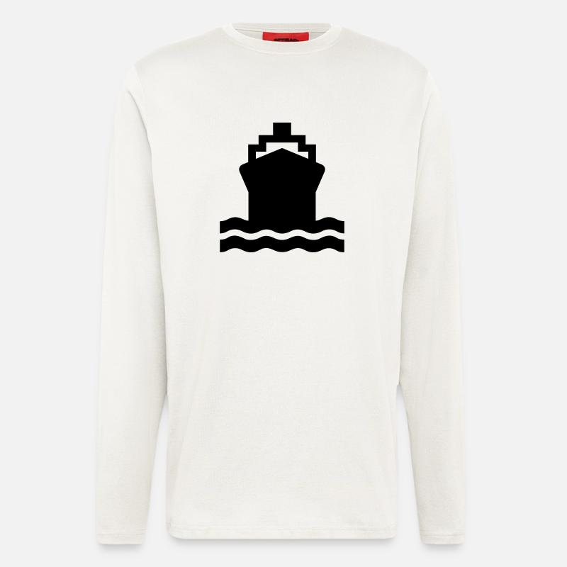 Schiff,Containerschiff,Tanker,Reederei,panamax, - Langarmshirt - made by SPREAD  - OFF WHITE