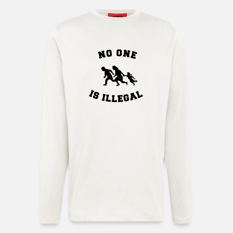 no one is illegal - Langarmshirt - made by SPREAD  - OFF WHITE