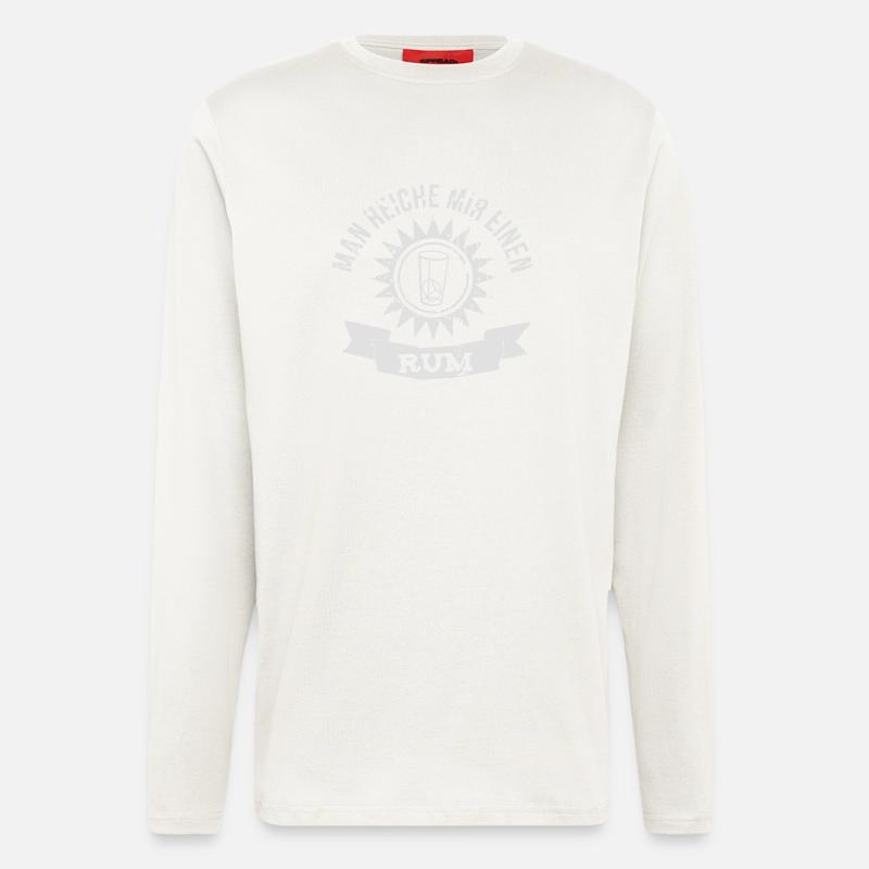 Man reiche mir einen Rum - Langarmshirt - made by SPREAD  - OFF WHITE
